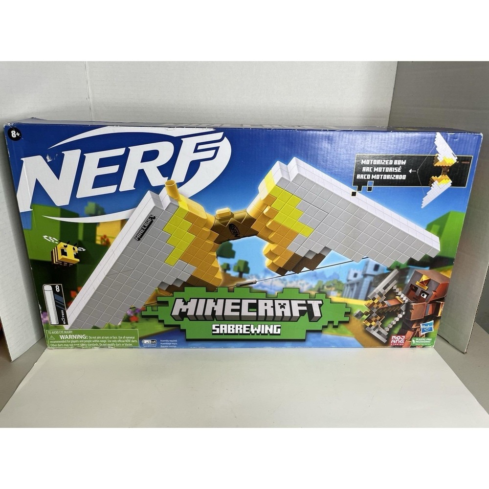 NERF Minecraft Sabrewing Motorized Blaster‎ Bow 8 Elite Darts & Dart Clip